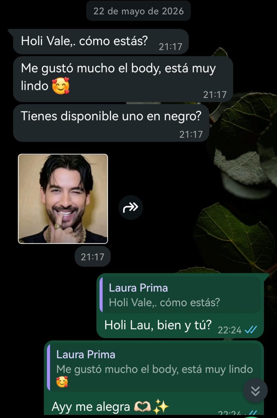 Cliente MONVAL: “Me gustó mucho el body, está muy lindo”